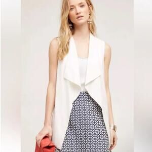 NWT Elevenses Anthropologie White Sleeveless Vest